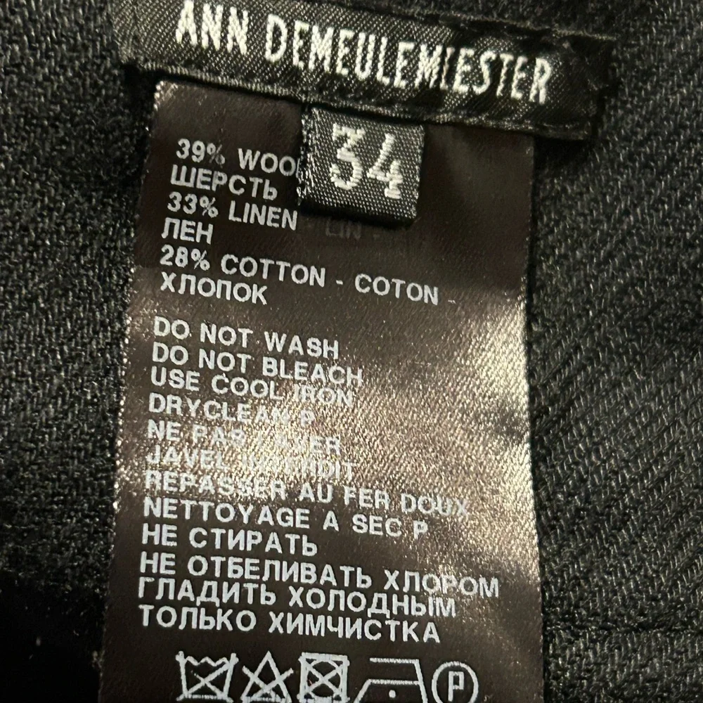 Ann Demeulemeester Wool Linen Cotton Skirt Size 34 Black Maxi With Strap Buckle - Picture 8 of 10